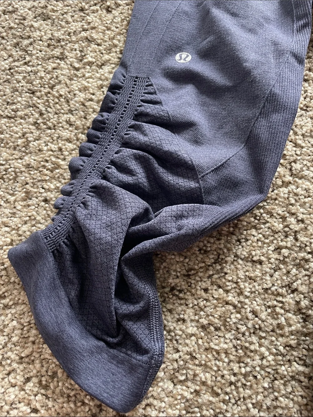 lululemon In The Flow II Crop Navy Seamless Leggings